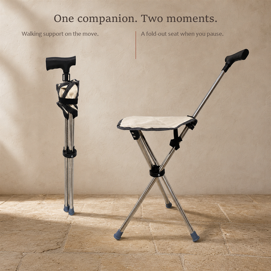 RestStep™ Folding Cane Seat for Short Pauses