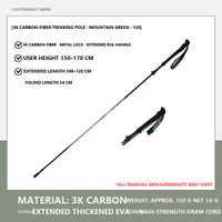 3K Carbon / Mountain Green / 150-170 cm / Pair (2 Poles)