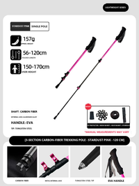 Starlight Pink / Up to 170 cm / Pair (2 Poles)