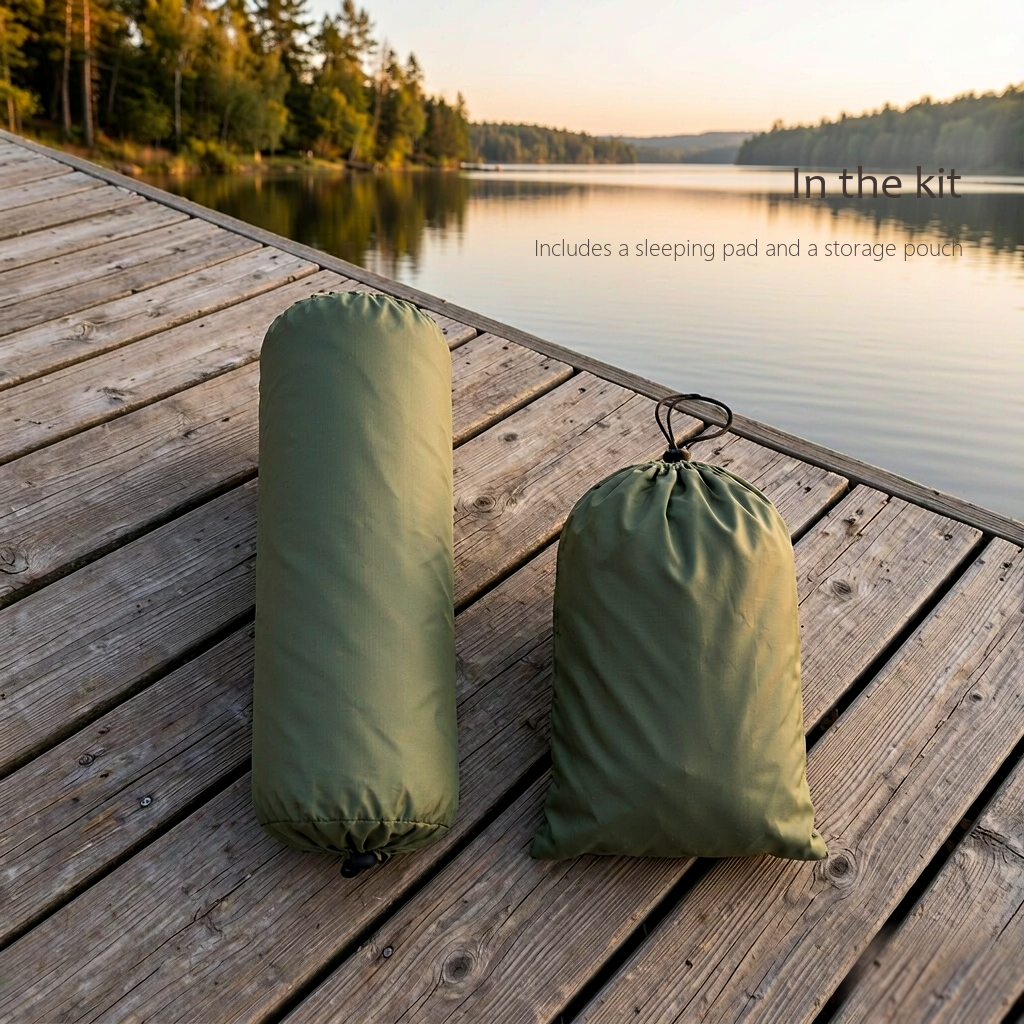 What is included: AirRest sleeping pad with built-in foot pump, pillow and compact storage pouch.