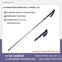 3K Carbon / Lavender / 170-190 cm / Pair (2 Poles)