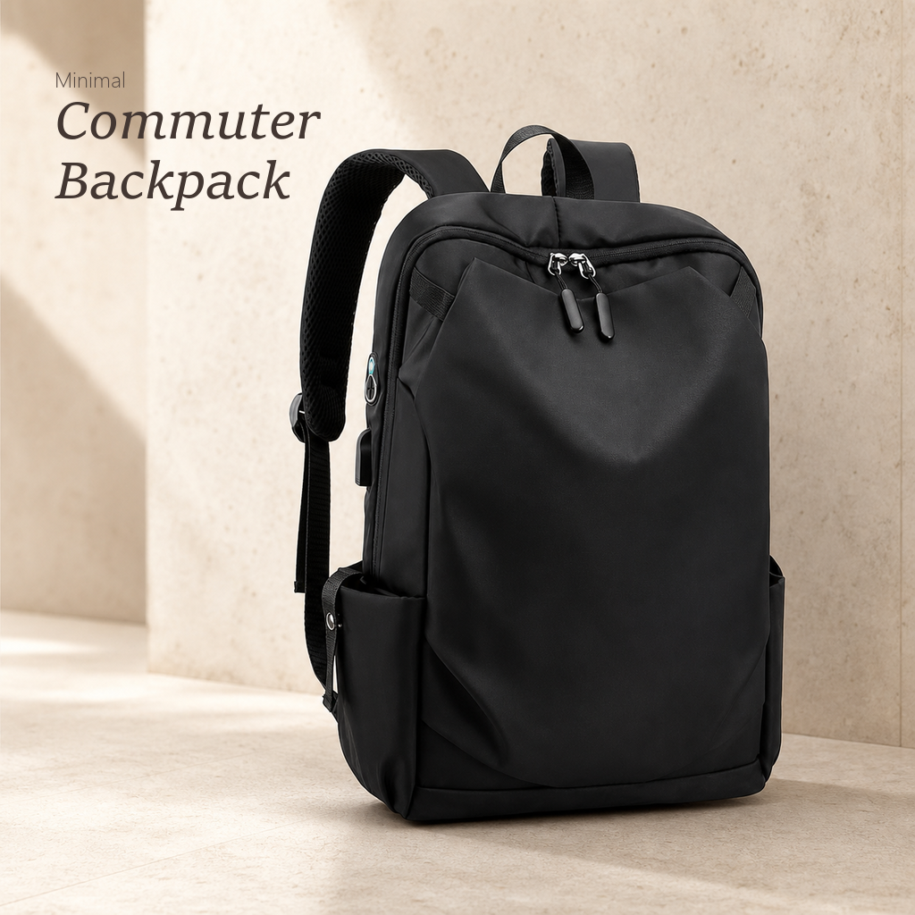 CommuteCore structured laptop backpack keeping travel essentials within reach